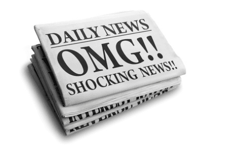 newspaper with black text - Daily News OMG! Shocking News